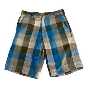 Well Hung Men’s Clothing Line Multicolor Plaid Shorts Men’s Size 34